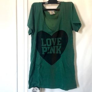 Pink Victoria secret Green shirt